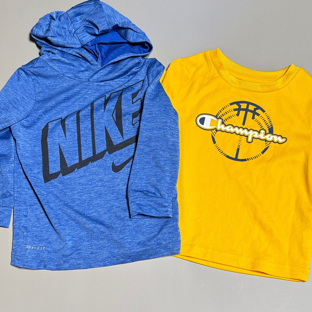 💜3/$15 Champion Yellow T-Shirt and Nike Blue Hoodie Bundle